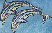 Испанская мозаика Ezarri панно D-13 Дельфины.