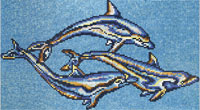 Испанская мозаика Ezarri панно D-14 Дельфины.