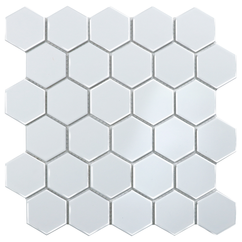 Керамическая мозаика Hexagon small White Glossy (IDL1001) шестигранник.