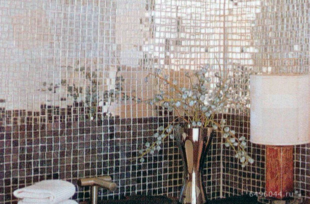 Ванная комната из зеркальной мозаики в стиле 