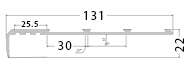 Схема алюминиевого угла NEXT АНУ131 с резиновыми вставками ТЭП и пазом под ленту