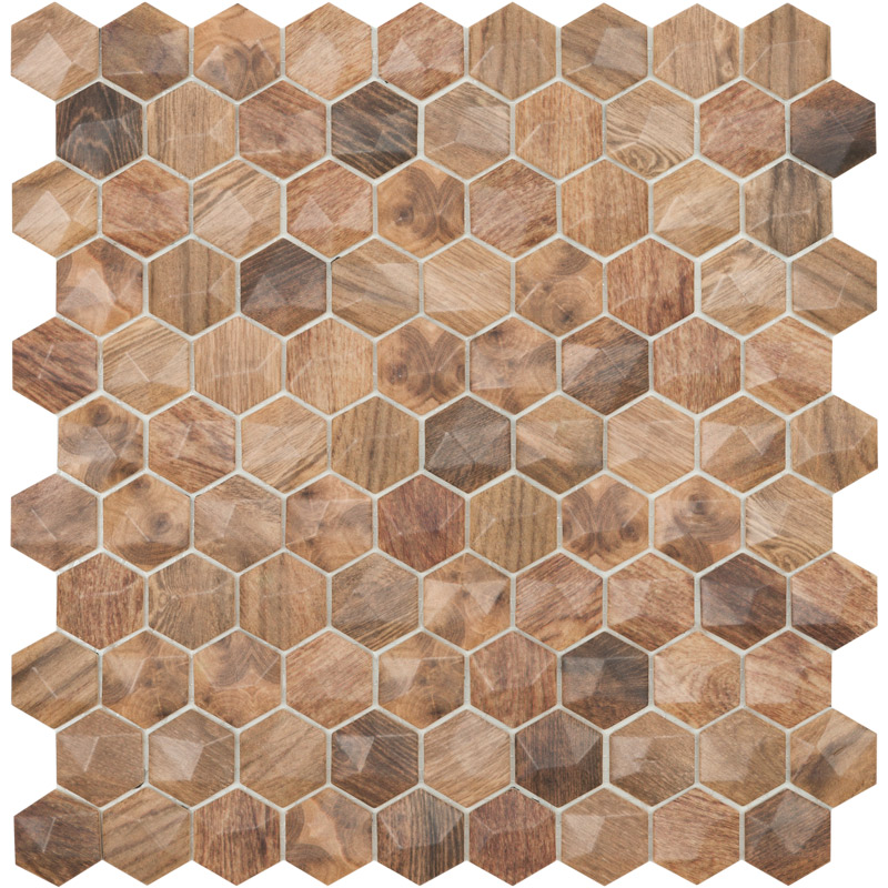 Стеклянная мозаика Vidrepure Woods 4700D Hexagon