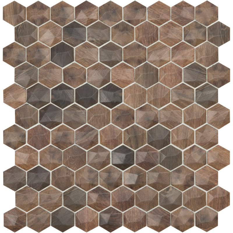 Стеклянная мозаика Vidrepure Woods 4701D Hexagon