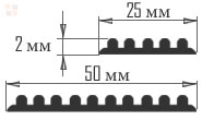 Схема противоскользящей накладки на ступени R342B. Ширина 2,5 см и 5 см.