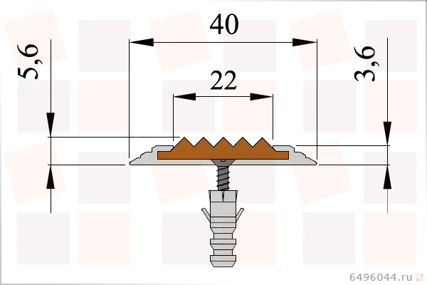 Схема профиля против скольжения NEXT АП40 с анодированным покрытием алюминия.