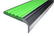 Накладной угловой профиль NEXT АНУ 42 мм из алюминия с зеленой резиновой вставкой.