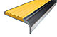 Цветной порог угол алюминиевый NEXT АНУ 42 мм с желтой резиновой вставкой.