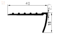 Схема алюминиевого противоскользящего профиля Евроступень АН-32